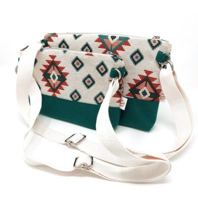 Carteras de mano con estampado étnico y bandolera de algodón